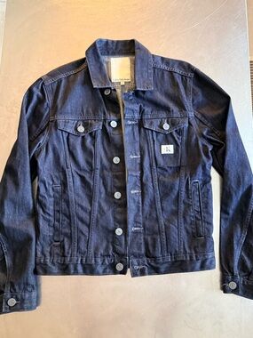 Calvin Klein Jeans Navy Blue Denim Jacket with CK Buttons